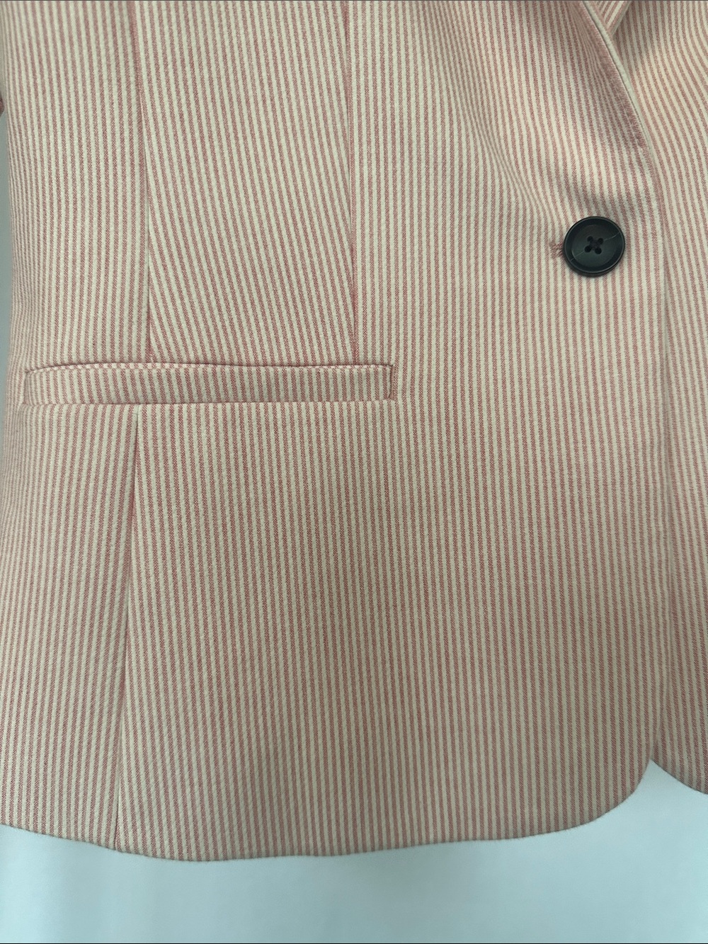 Banana Republic Classic Fit Blush Pink and White Pinstripe Blazer Size 2 - Picture 2 of 9